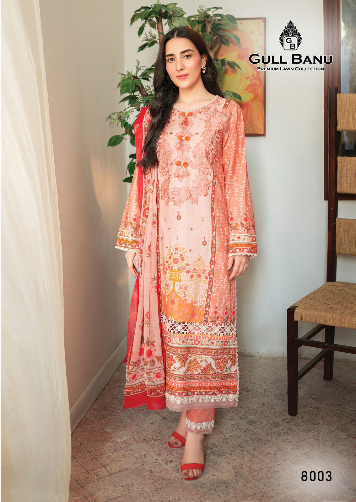 Gull Banu Vol 8 Premium Lawn Collection Gul Ahmed Karachi Salwar Suits Wholesaler India