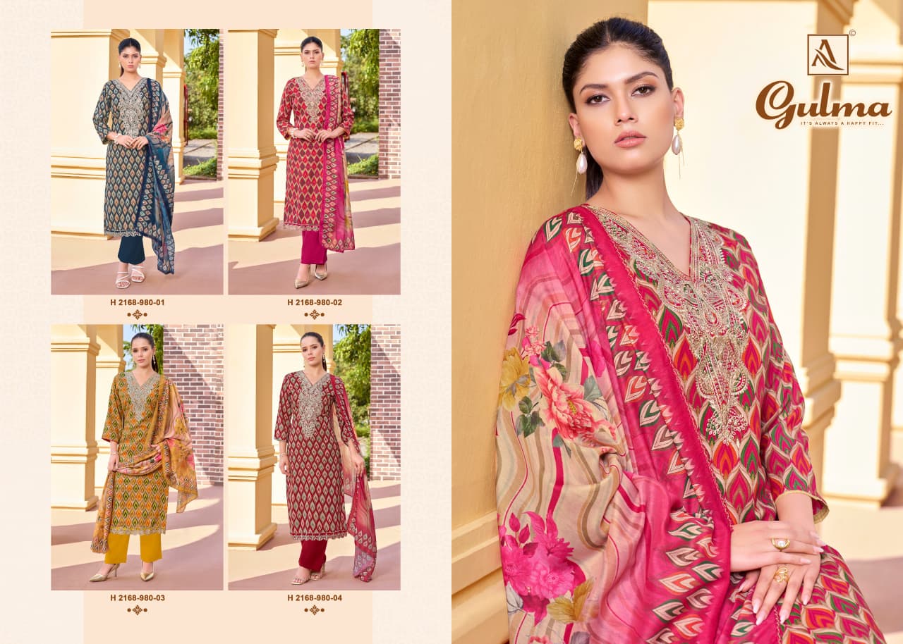 Gulma Alok Viscose Reyon Karachi Salwar Suits Wholesale Price