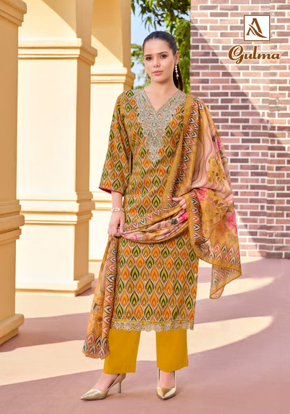 Gulma Alok Viscose Reyon Karachi Salwar Suits Wholesale Price