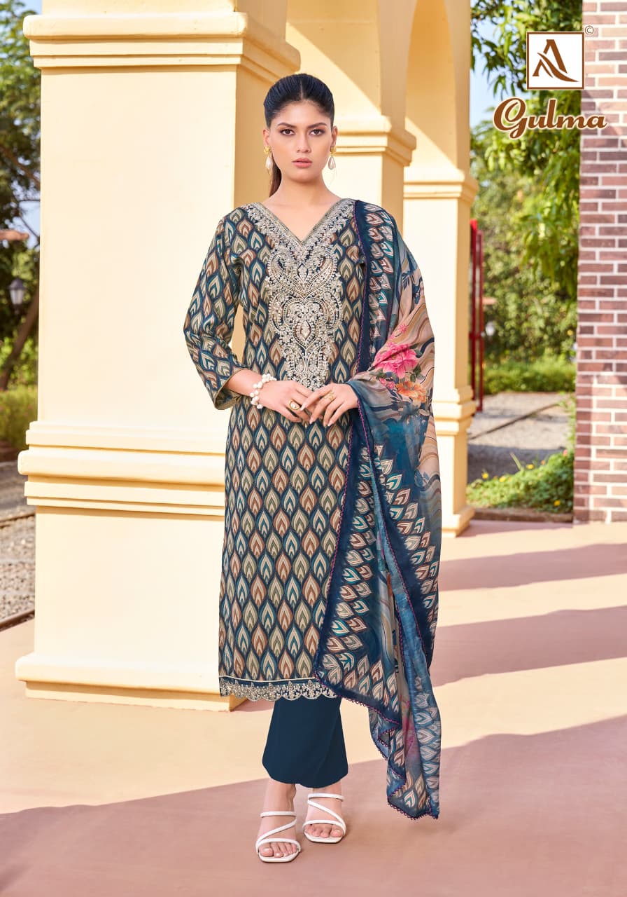 Gulma Alok Viscose Reyon Karachi Salwar Suits Wholesale Price