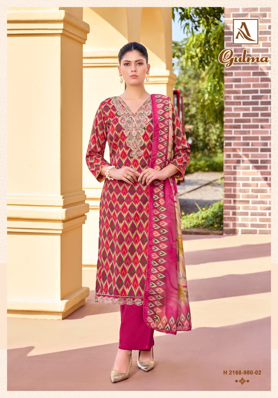 Gulma Alok Viscose Reyon Karachi Salwar Suits Wholesale Price