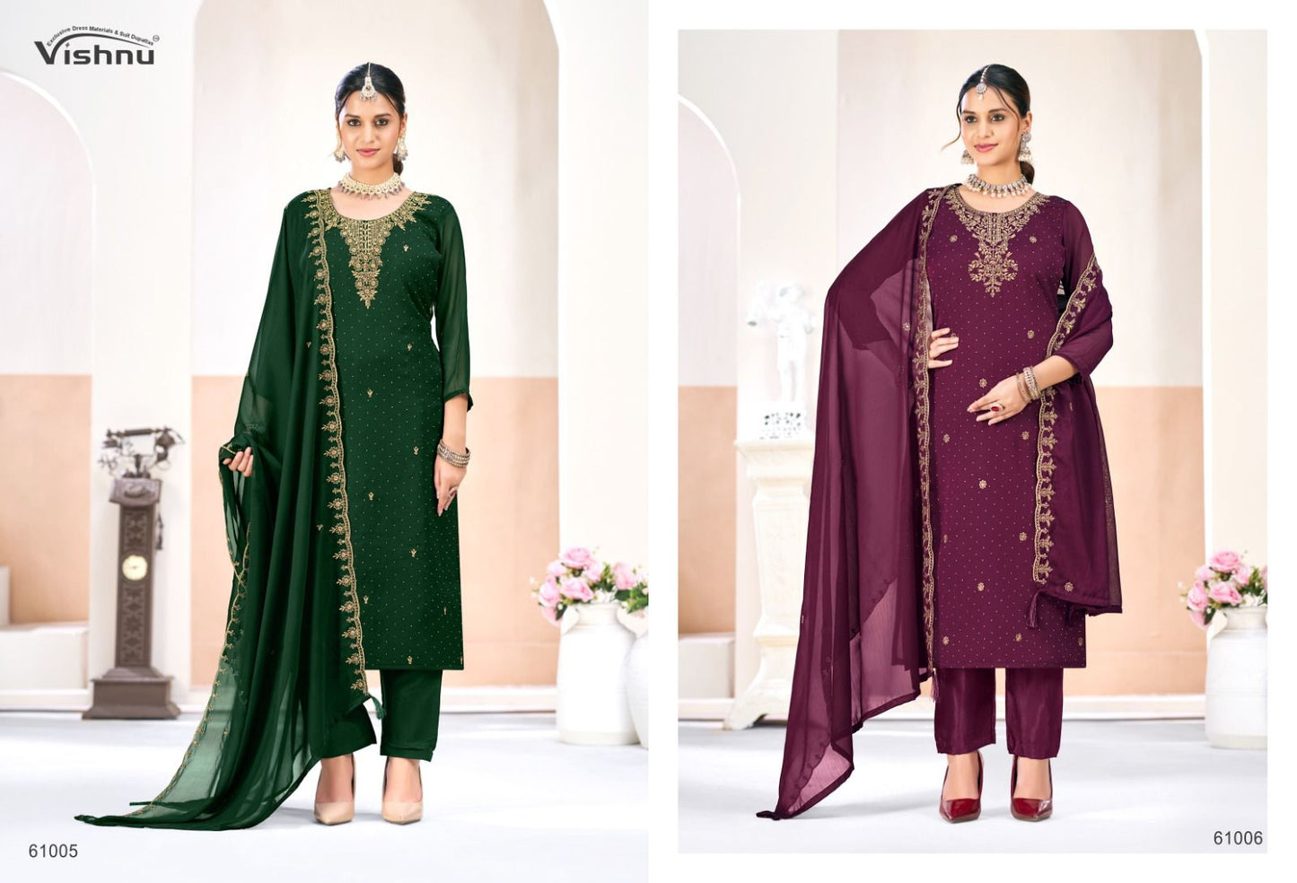 Gulma Vishnu Impex Rangoli Pant Style Suits Supplier India