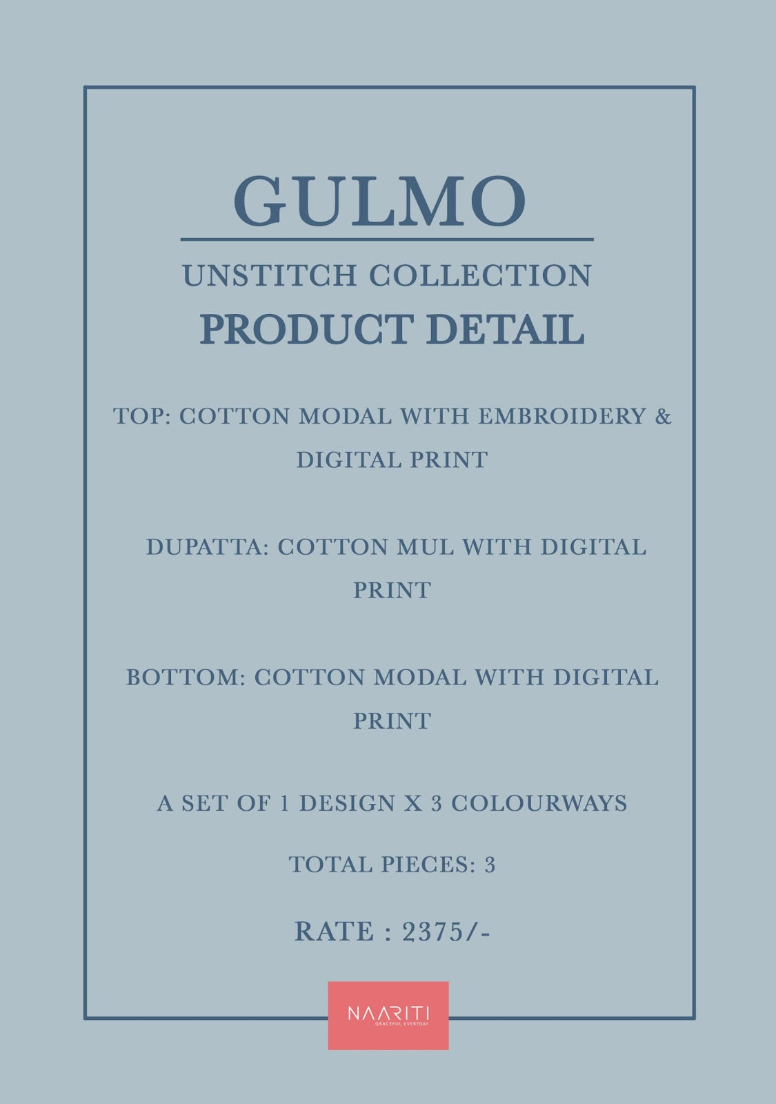 Gulmo Naariti Cotton Pant Style Suits Wholesaler India