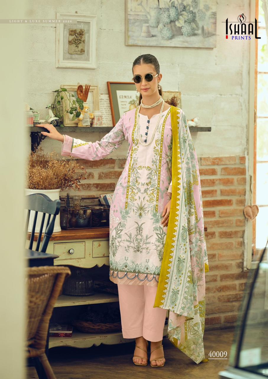 Gulmohar Combo 39-40 Series Ishaal Prints Lawn Karachi Salwar Suits Supplier India