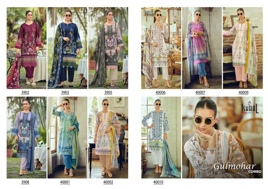 Gulmohar Combo 39-40 Series Ishaal Prints Lawn Karachi Salwar Suits Supplier India