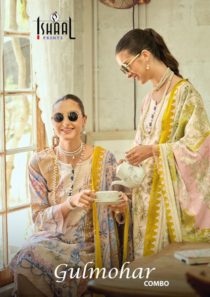 Gulmohar Combo 39-40 Series Ishaal Prints Lawn Karachi Salwar Suits Supplier India