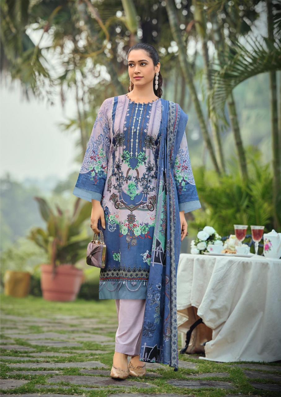 Gulmohar Combo 39-40 Series Ishaal Prints Lawn Karachi Salwar Suits Supplier India