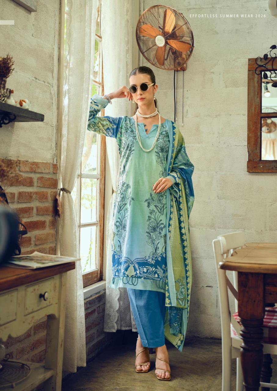 Gulmohar Combo 39-40 Series Ishaal Prints Lawn Karachi Salwar Suits Supplier India