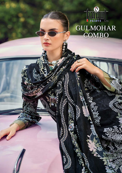 Gulmohar Combo Ishaal Prints Pure Lawn Karachi Readymade Suits Manufacturer