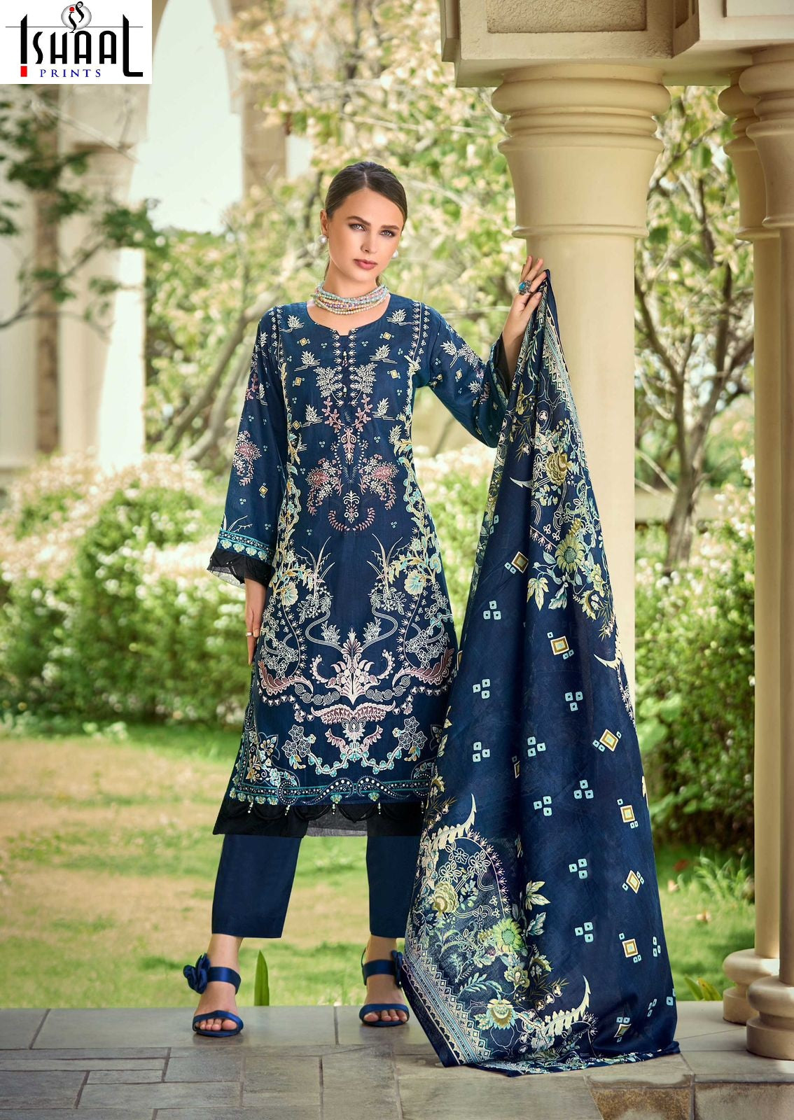 Gulmohar Combo Ishaal Prints Pure Lawn Karachi Readymade Suits Manufacturer