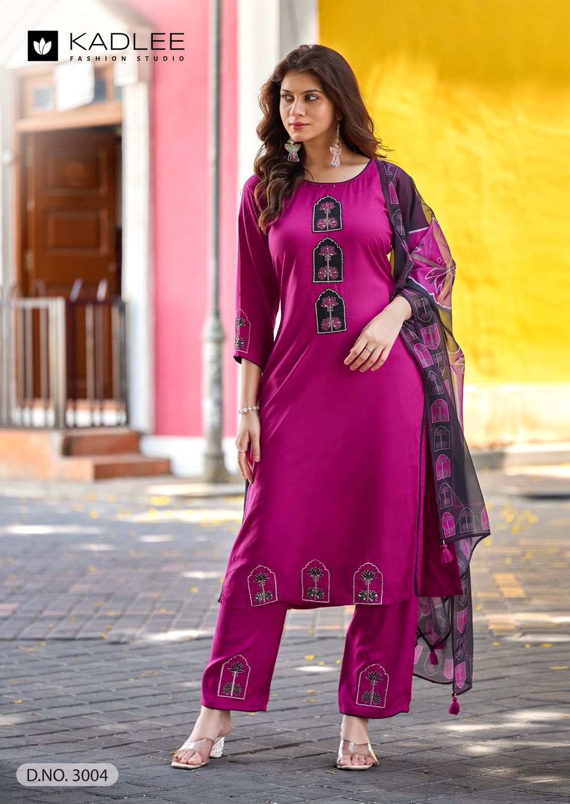 Gulmohar Kadlee Rayon Readymade Pant Style Suits Supplier Ahmedabad