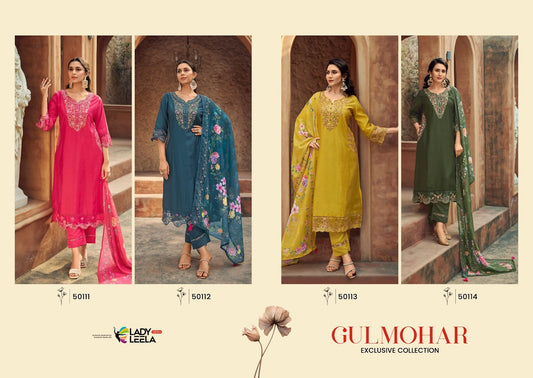 Gulmohar Ladyleela Viscose Silk Readymade Pant Style Suits Exporter