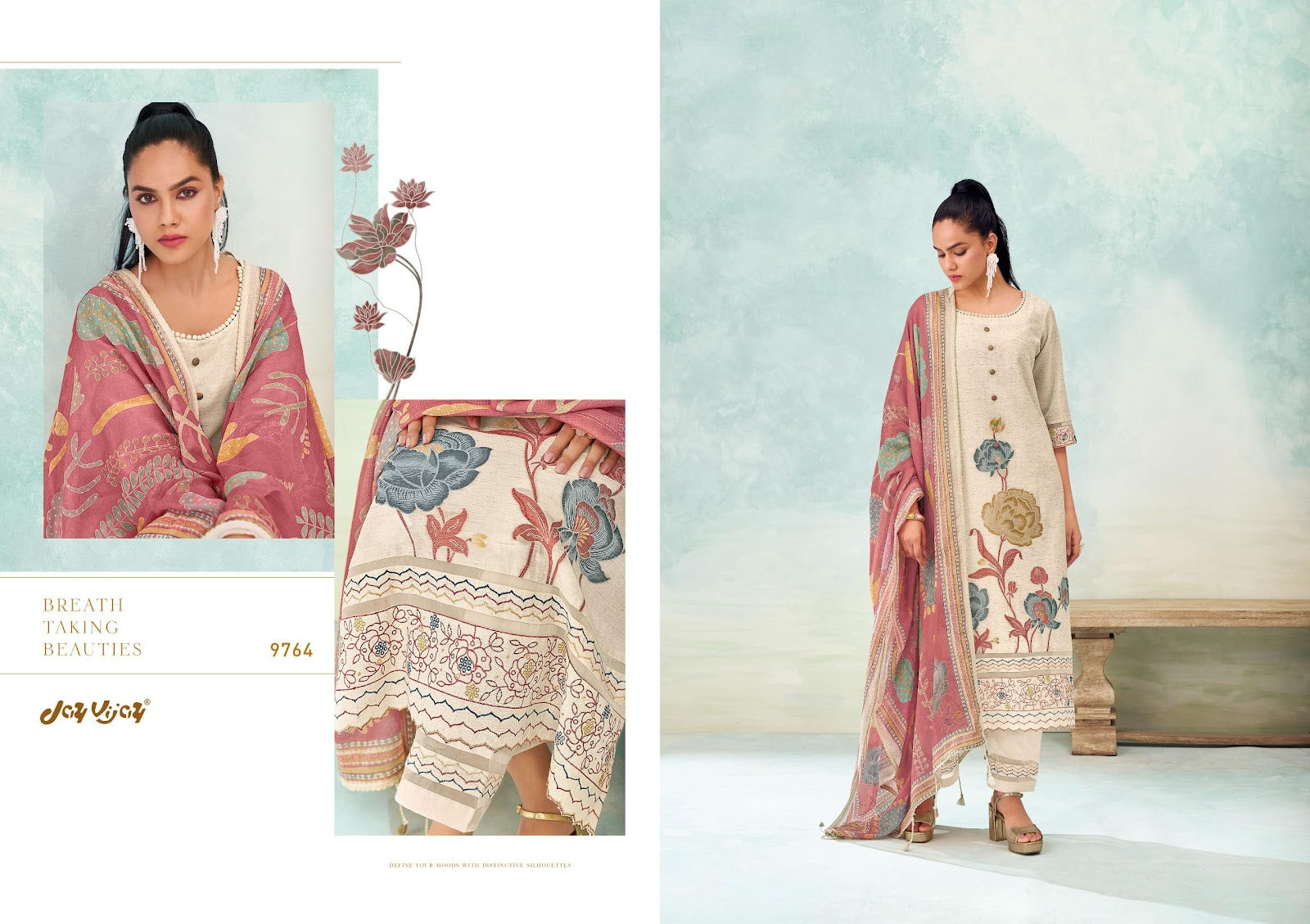 Gulmohar Linen Jay Vijay Jacquard Pant Style Suits Wholesaler India