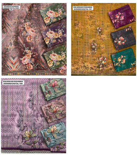 Gulmohar Mumtaz Arts Viscose Pashmina Suits Wholesaler