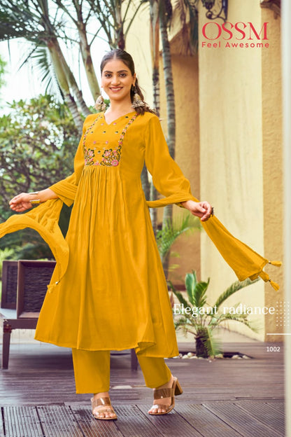 Gulmohar Ossm Chanderi Readymade Anarkali Suits Exporter Ahmedabad