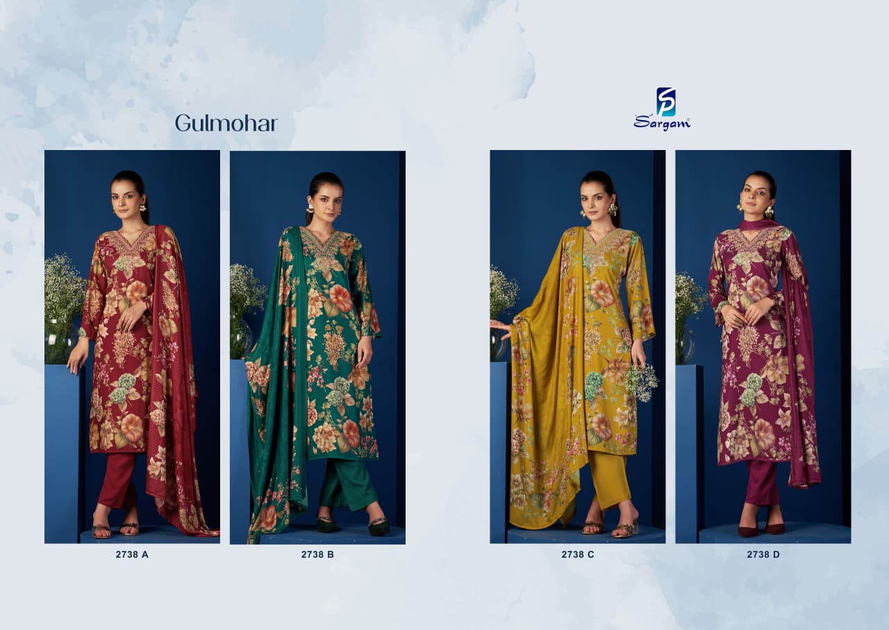 Gulmohar Sargam Prints Pashmina Suits Exporter Gujarat
