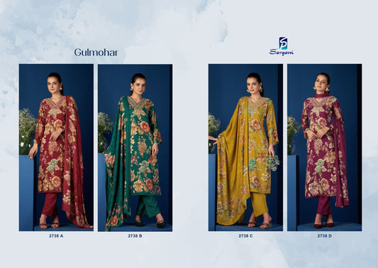 Gulmohar Sargam Prints Pashmina Suits Exporter Gujarat