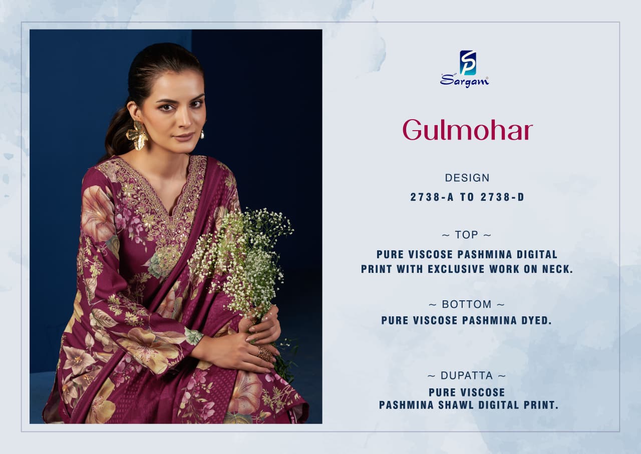 Gulmohar Sargam Prints Pashmina Suits Exporter Gujarat