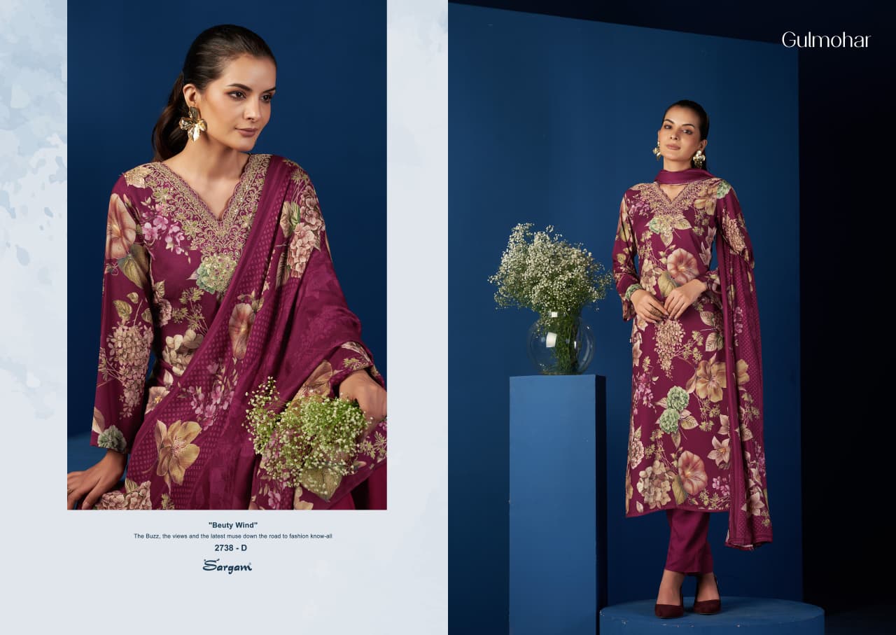 Gulmohar Sargam Prints Pashmina Suits Exporter Gujarat