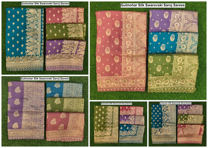 Gulmohar Silk Swarovski Saroj Sarees Manufacturer