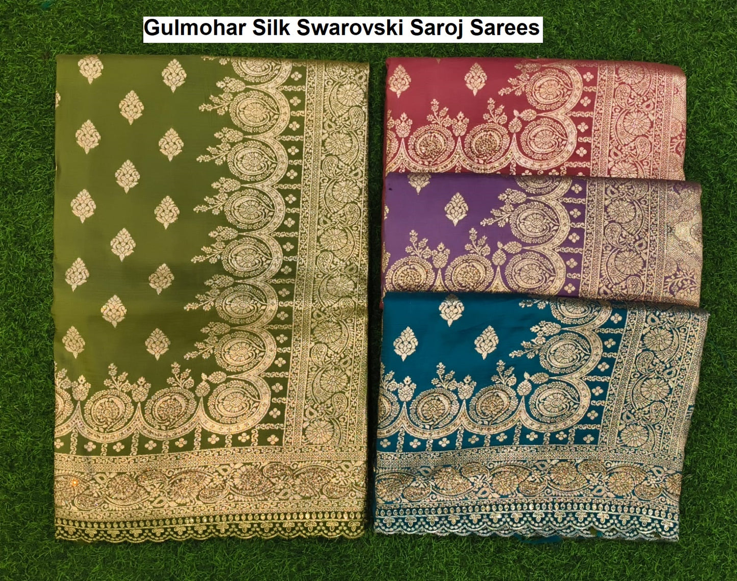 Gulmohar Silk Swarovski Saroj Sarees Manufacturer