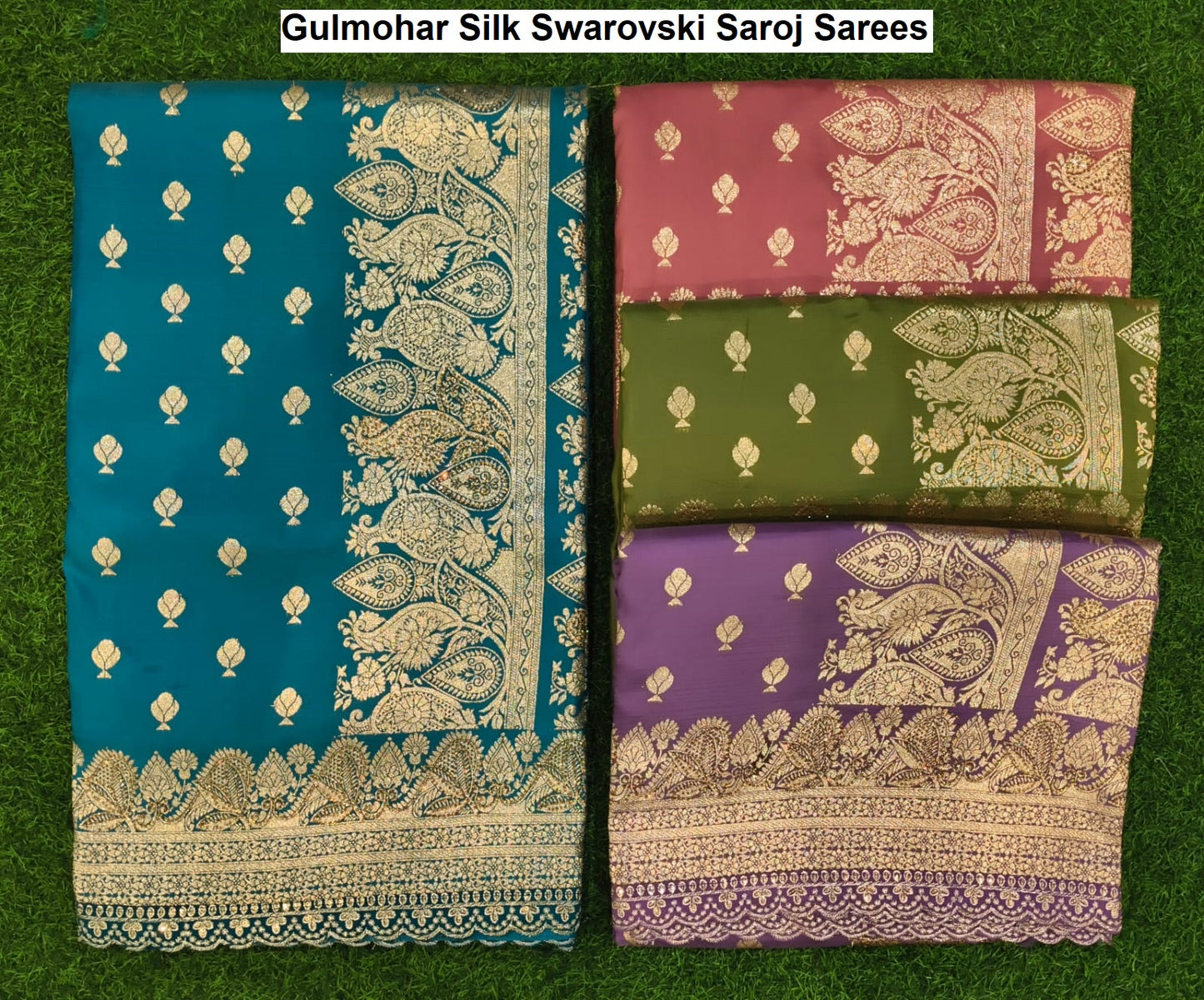 Gulmohar Silk Swarovski Saroj Sarees Manufacturer