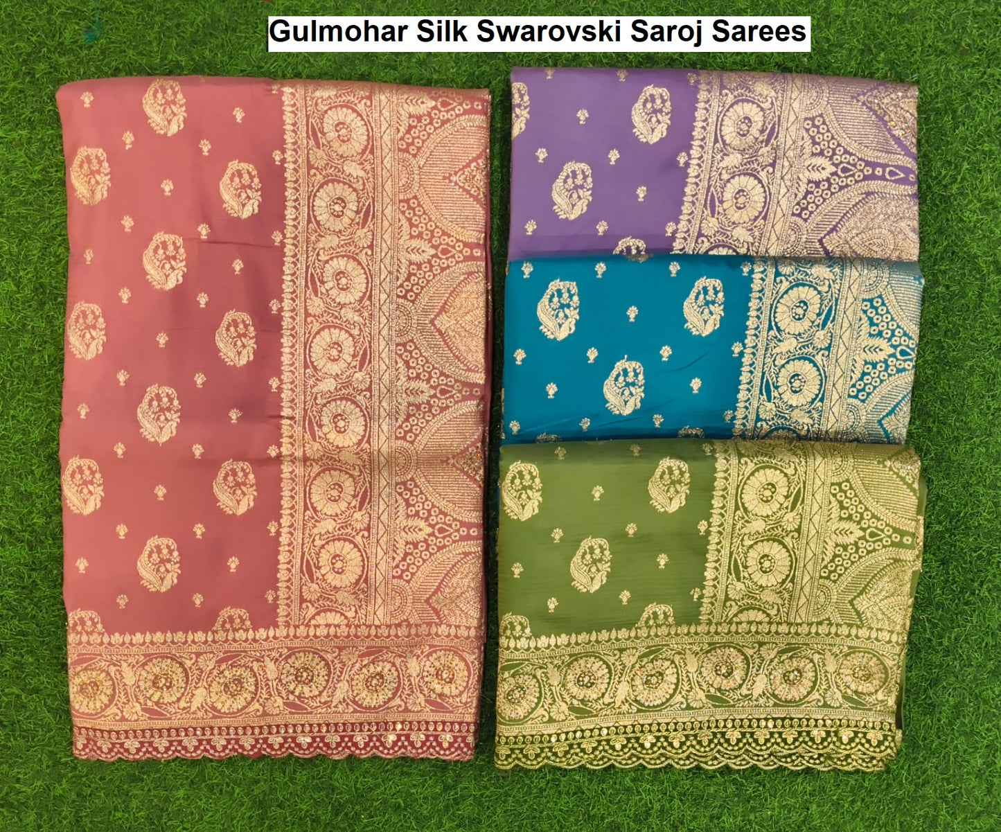 Gulmohar Silk Swarovski Saroj Sarees Manufacturer