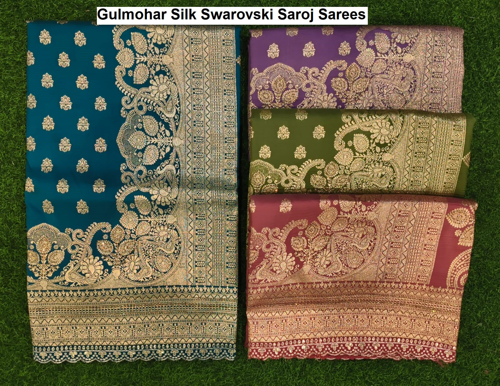 Gulmohar Silk Swarovski Saroj Sarees Manufacturer