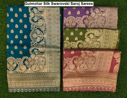 Gulmohar Silk Swarovski Saroj Sarees Manufacturer