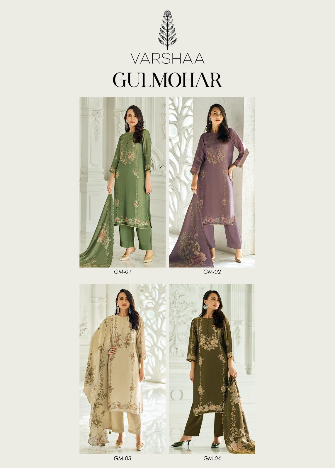 Gulmohar Varsha Fashions Simmer Pant Style Suits Manufacturer