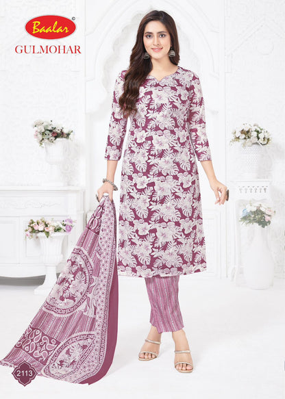 Gulmohar Vol 1 Baalar Lawn Cotton Pant Style Suits Supplier Gujarat