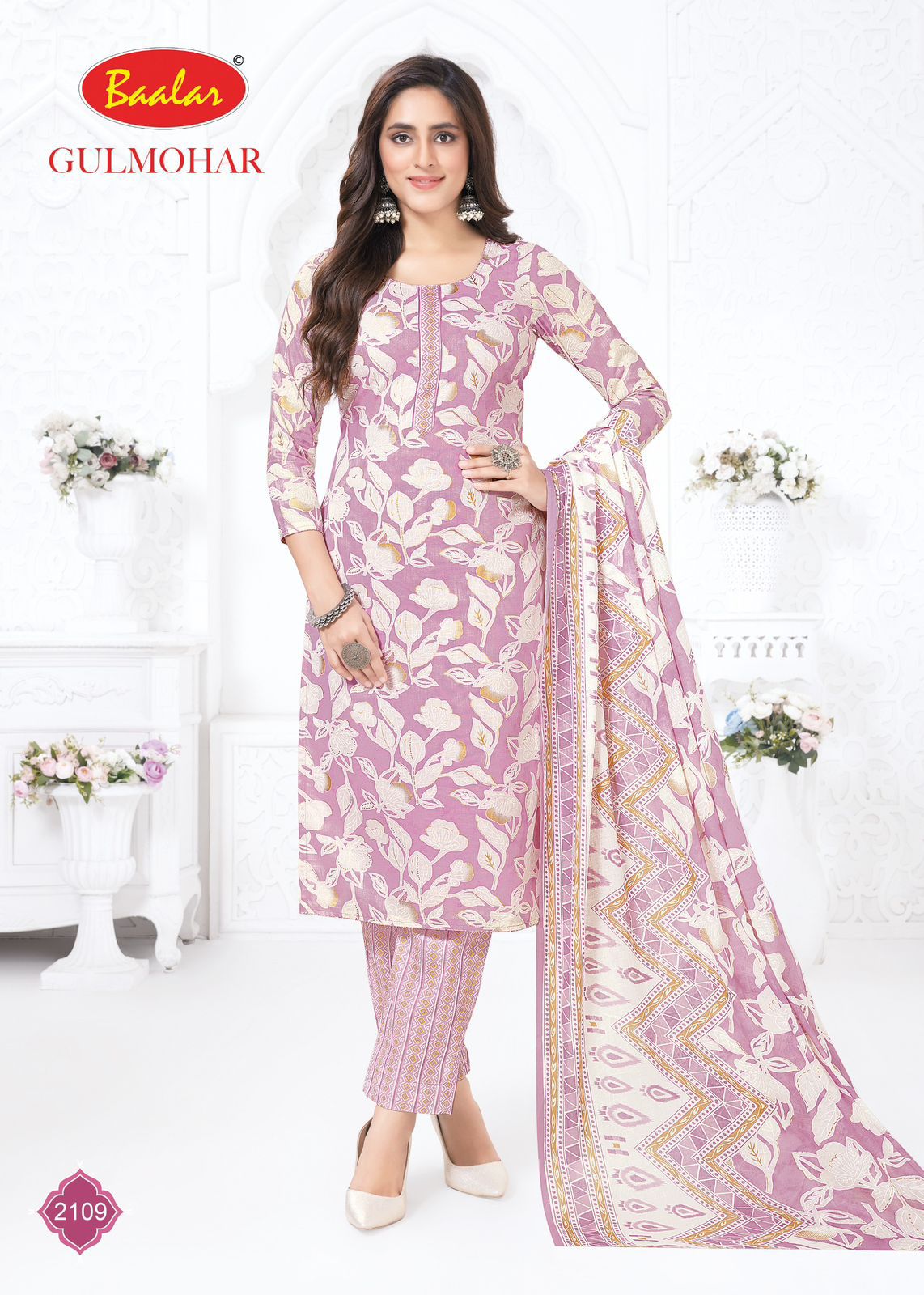 Gulmohar Vol 1 Baalar Lawn Cotton Pant Style Suits Supplier Gujarat