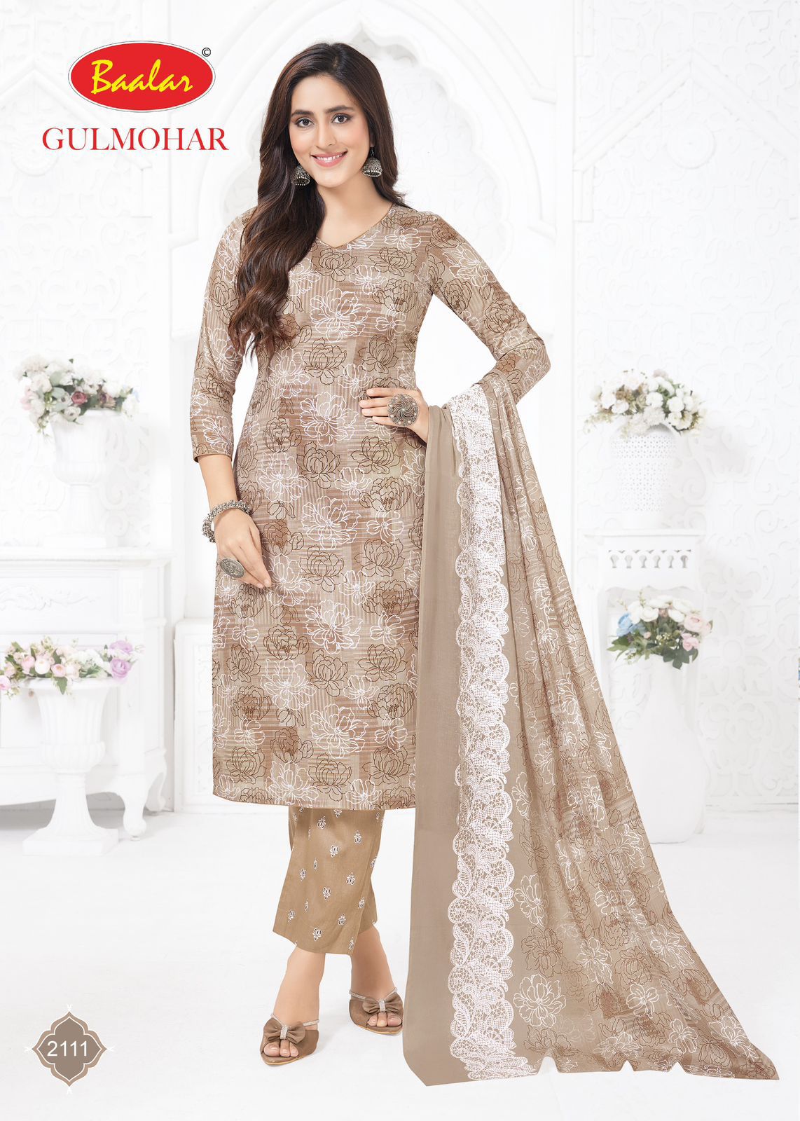 Gulmohar Vol 1 Baalar Lawn Cotton Pant Style Suits Supplier Gujarat