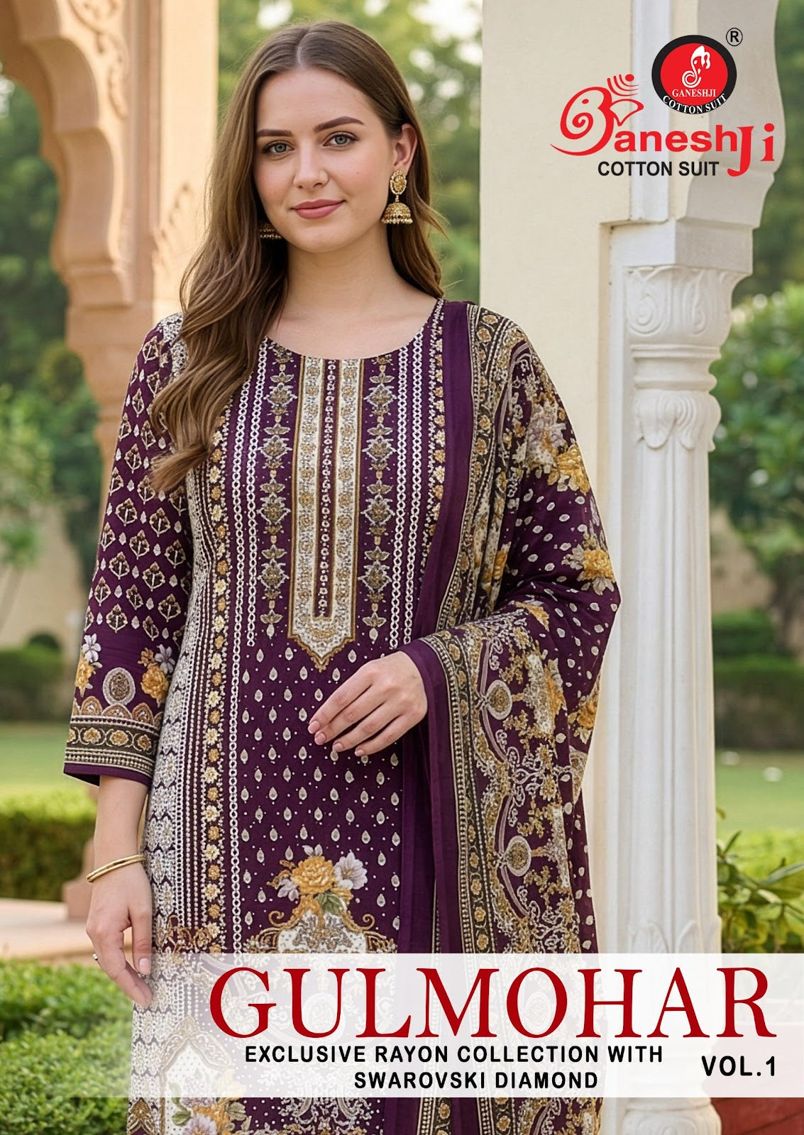 Gulmohar Vol 1 Ganeshji Reyon Karachi Salwar Suits Exporter