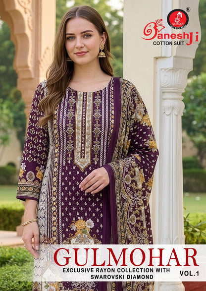 Gulmohar Vol 1 Ganeshji Reyon Karachi Salwar Suits Exporter