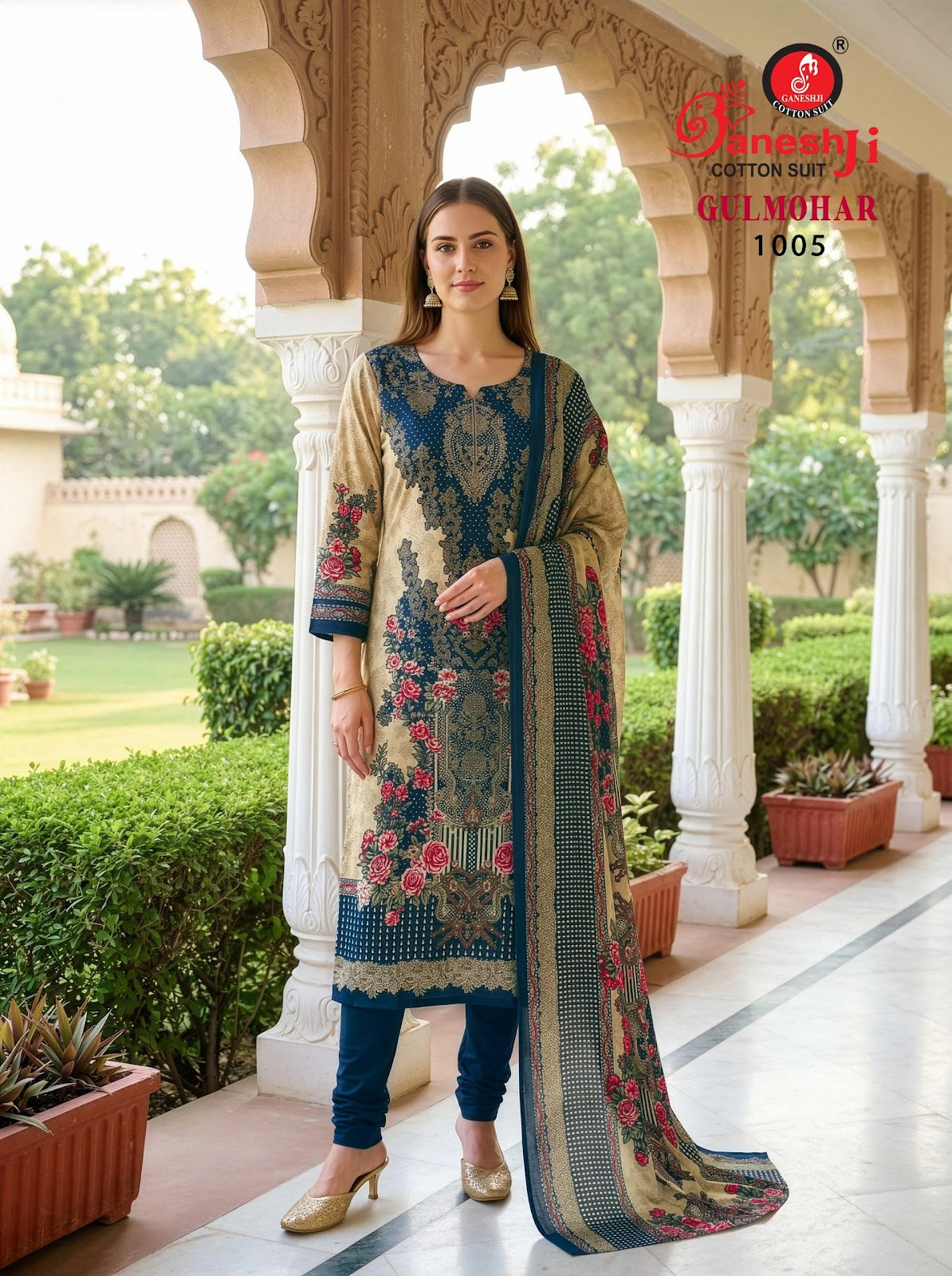 Gulmohar Vol 1 Ganeshji Reyon Karachi Salwar Suits Exporter