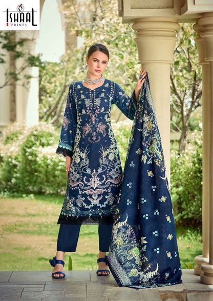 Gulmohar Vol 37 Ishaal Prints Lawn Karachi Salwar Suits Exporter India