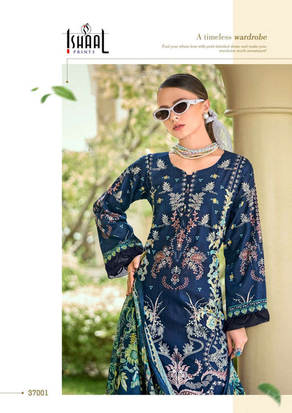 Gulmohar Vol 37 Ishaal Prints Lawn Karachi Salwar Suits Exporter India