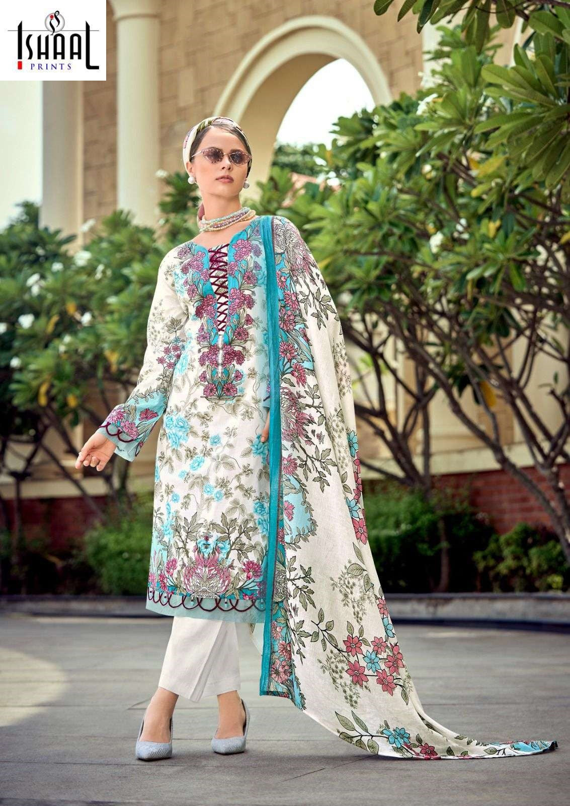 Gulmohar Vol 37 Ishaal Prints Lawn Karachi Salwar Suits Exporter India
