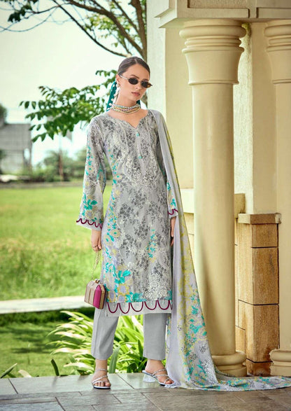 Gulmohar Vol 37 Ishaal Prints Lawn Karachi Salwar Suits Exporter India