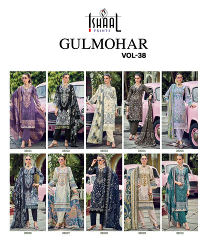 Gulmohar Vol 38 Ishaal Prints Pure Lawn Karachi Salwar Suits Wholesale Price