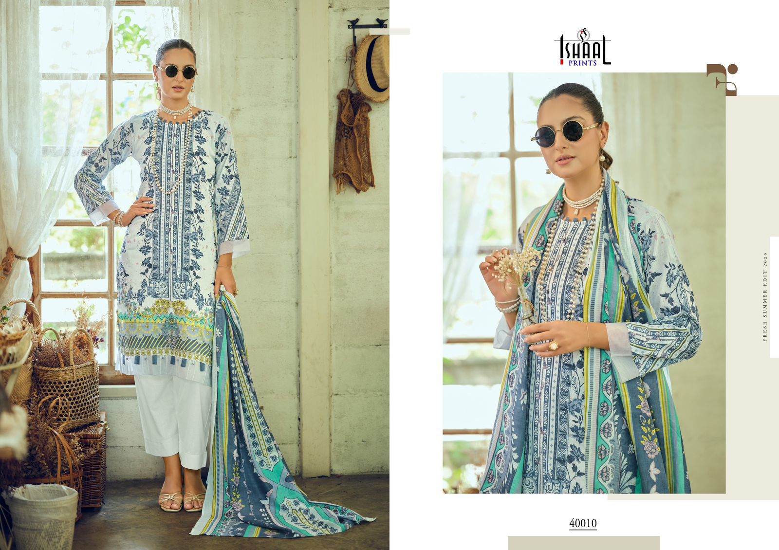Gulmohar Vol 40 Ishaal Prints Pure Lawn Karachi Salwar Suits Wholesale Rate