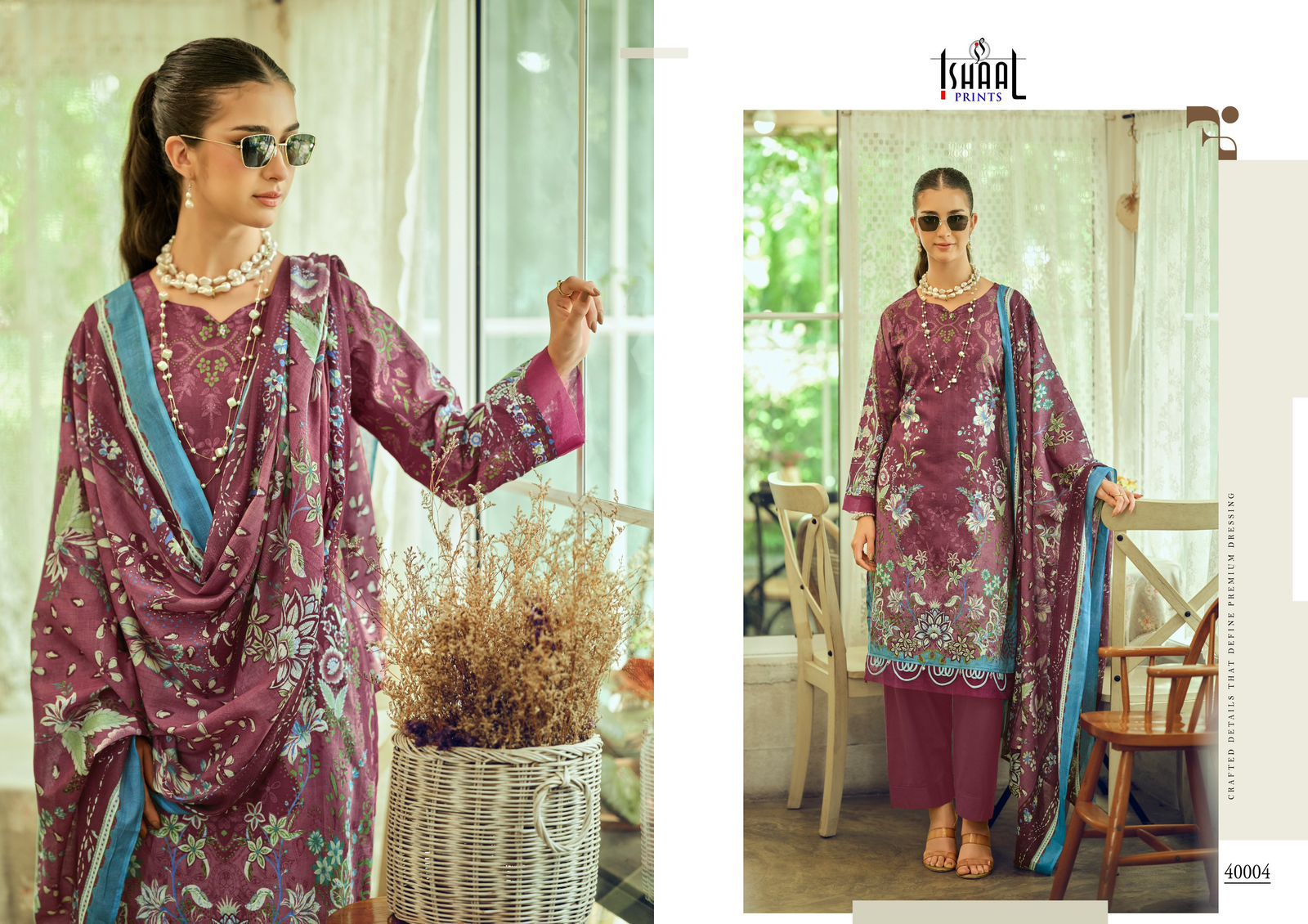 Gulmohar Vol 40 Ishaal Prints Pure Lawn Karachi Salwar Suits Wholesale Rate