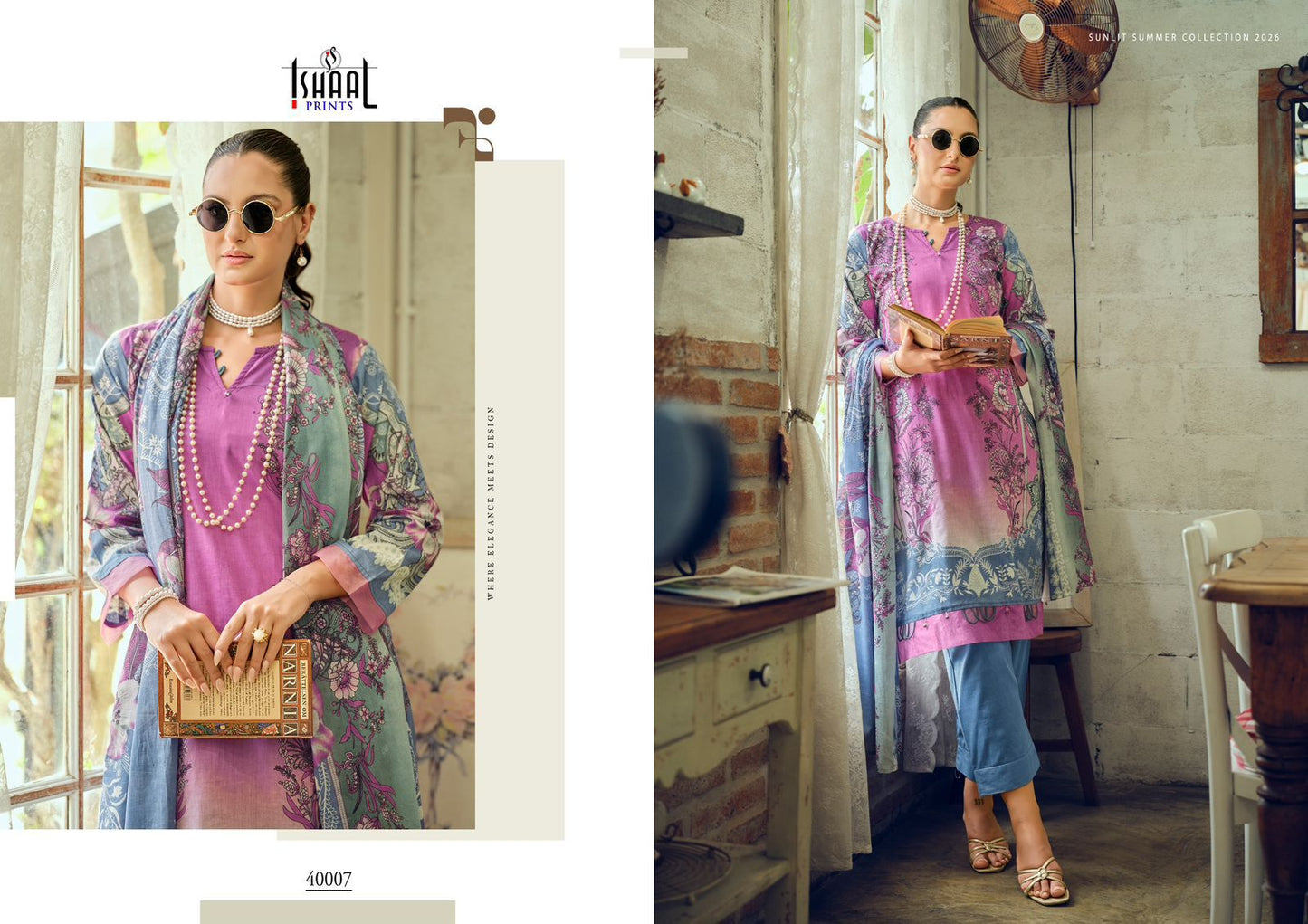 Gulmohar Vol 40 Ishaal Prints Pure Lawn Karachi Salwar Suits Wholesale Rate