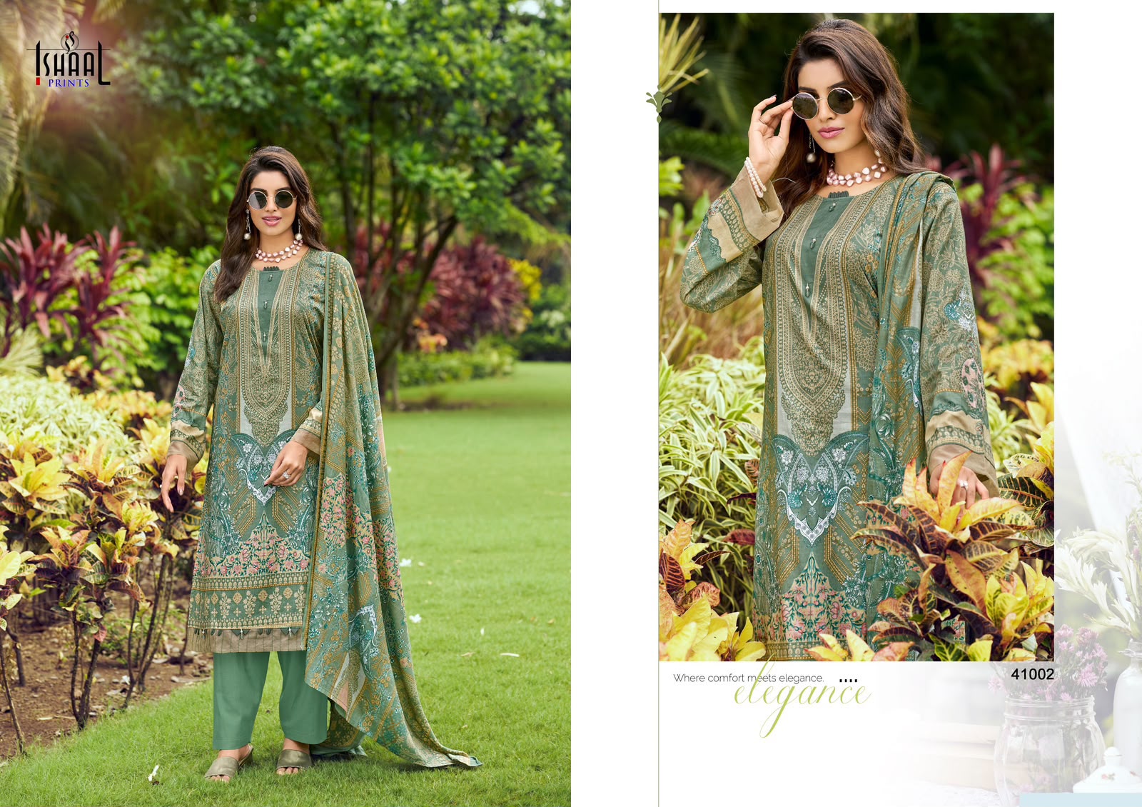 Gulmohar Vol 41 Ishaal Prints Lawn Karachi Salwar Suits Wholesale Rate