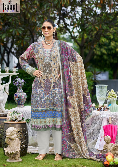 Gulmohar Vol 42 Ishaal Prints Lawn Karachi Salwar Suits Manufacturer Gujarat