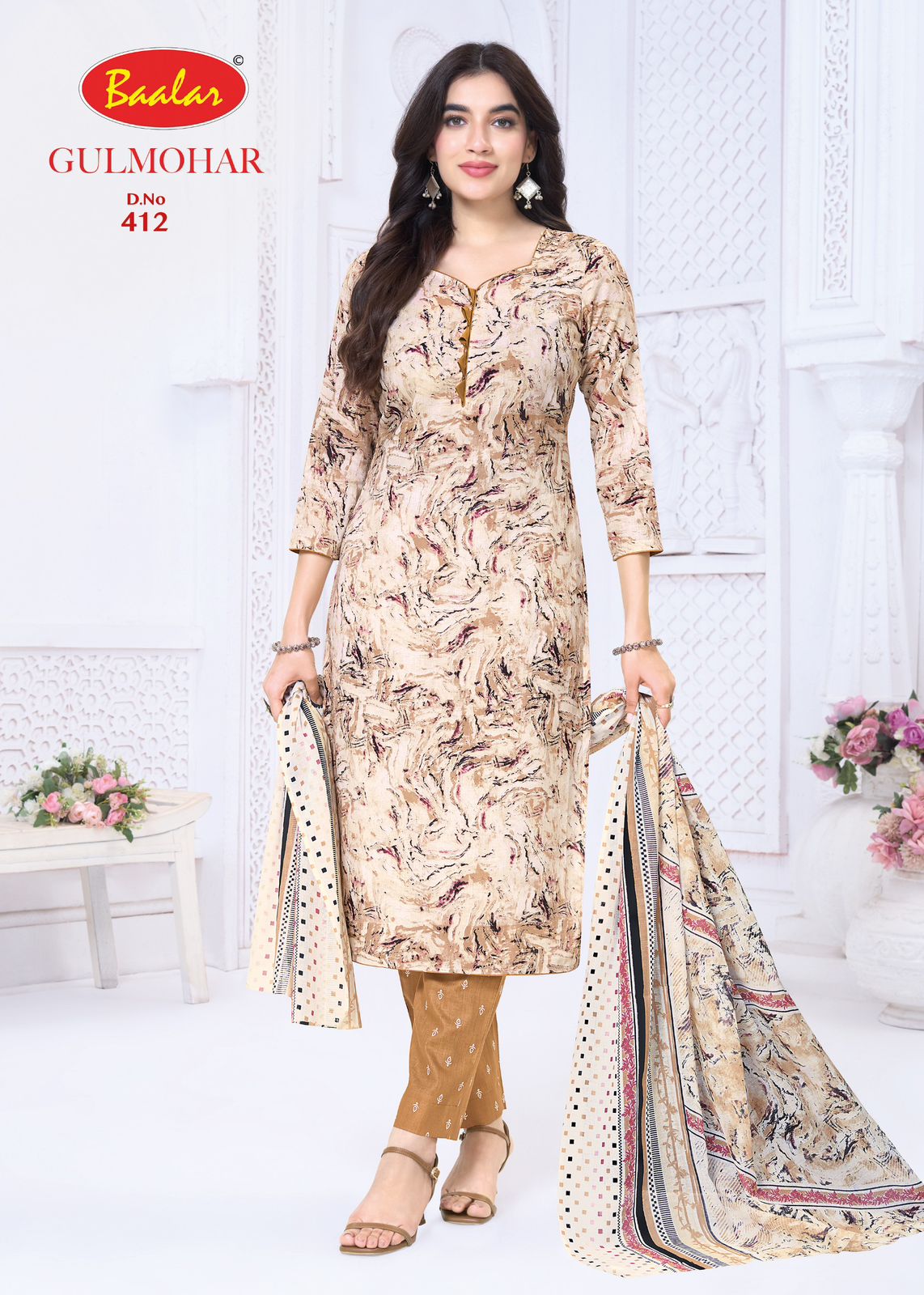 Gulmohar Vol 4 Baalar Lawn Cotton Pant Style Suits Wholesaler Gujarat