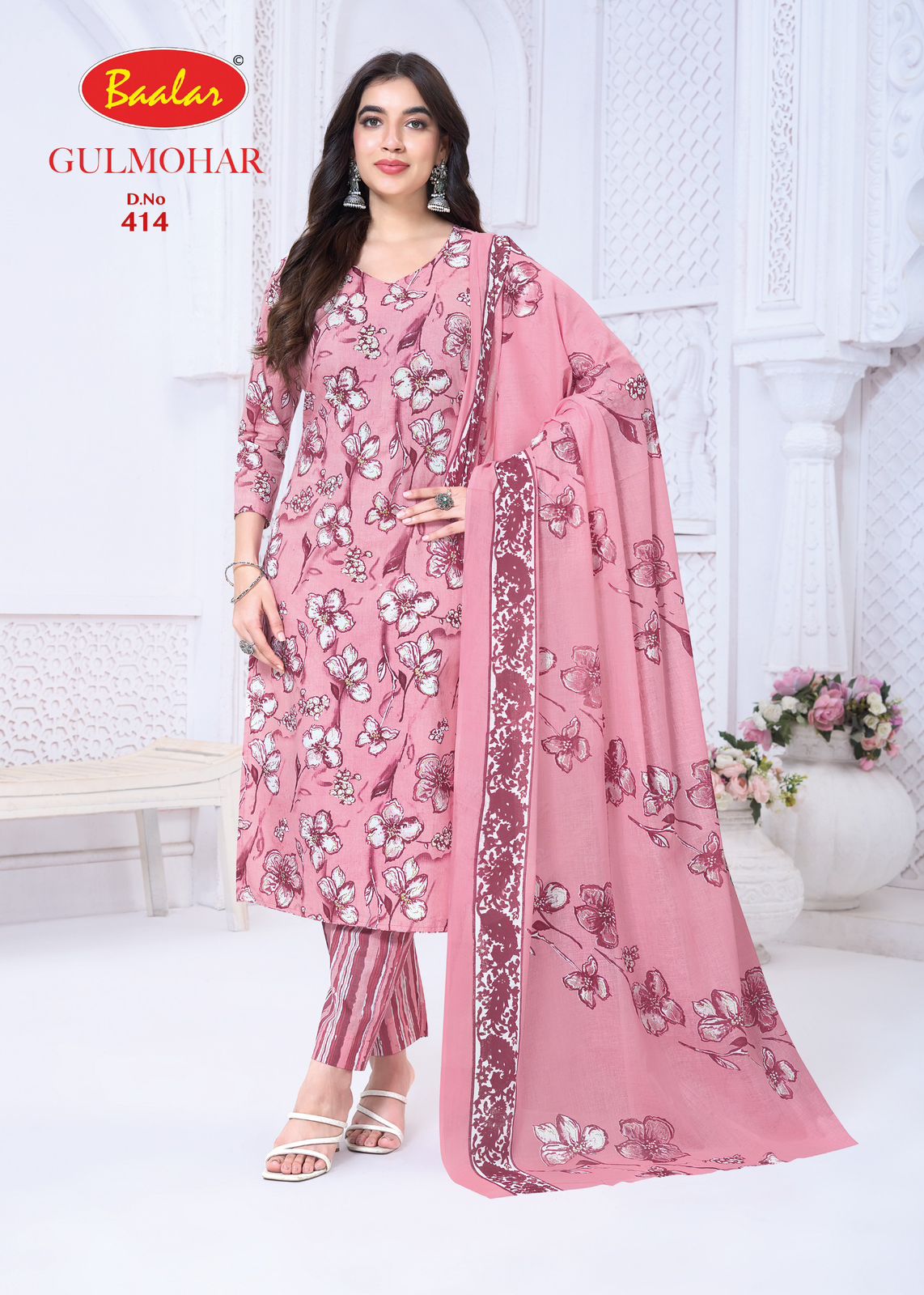 Gulmohar Vol 4 Baalar Lawn Cotton Pant Style Suits Wholesaler Gujarat