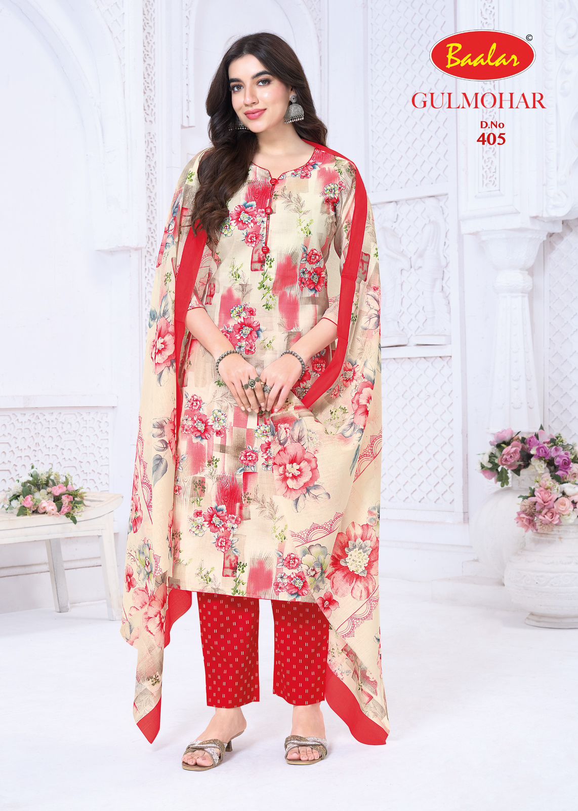 Gulmohar Vol 4 Baalar Lawn Cotton Pant Style Suits Wholesaler Gujarat