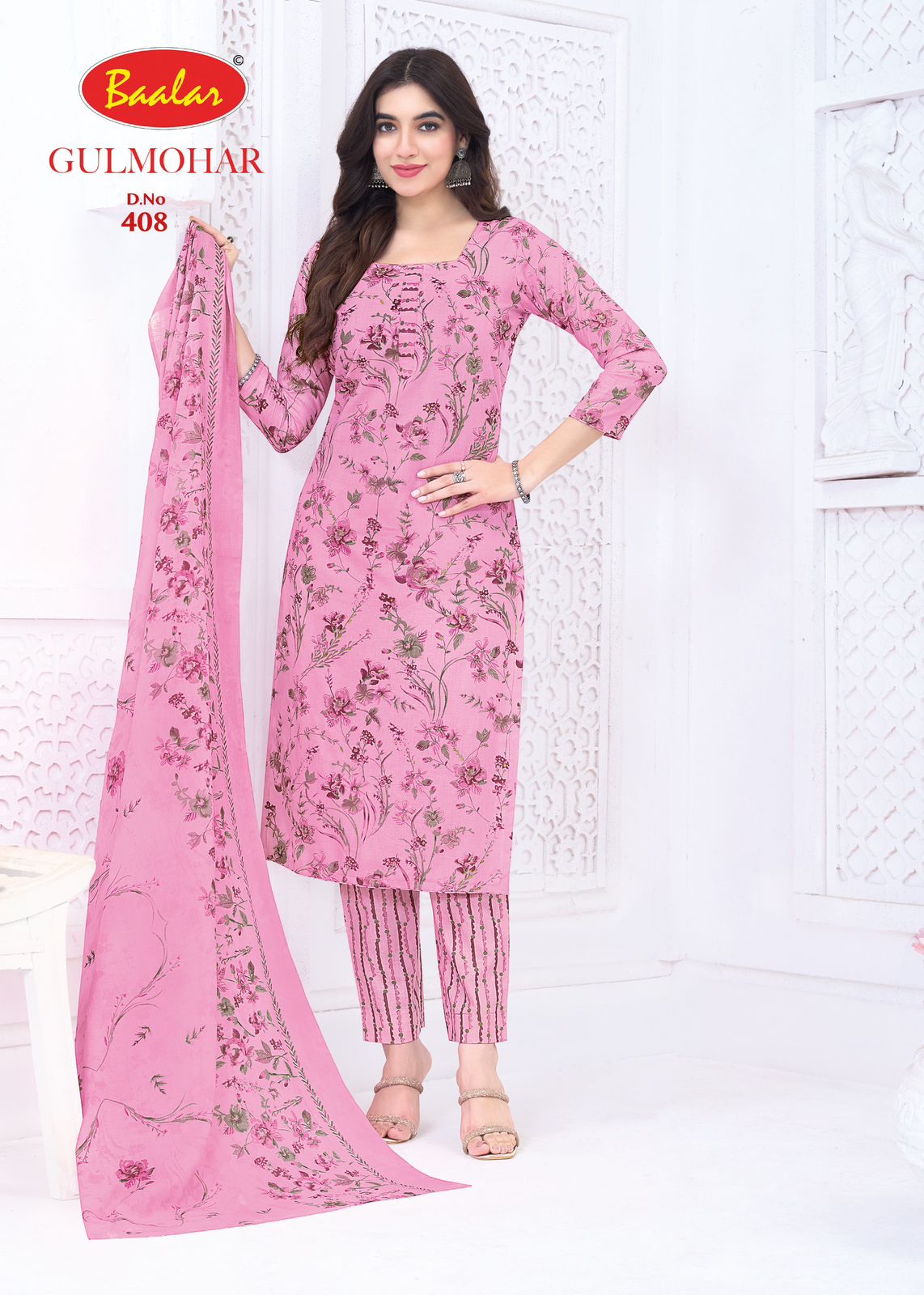 Gulmohar Vol 4 Baalar Lawn Cotton Pant Style Suits Wholesaler Gujarat